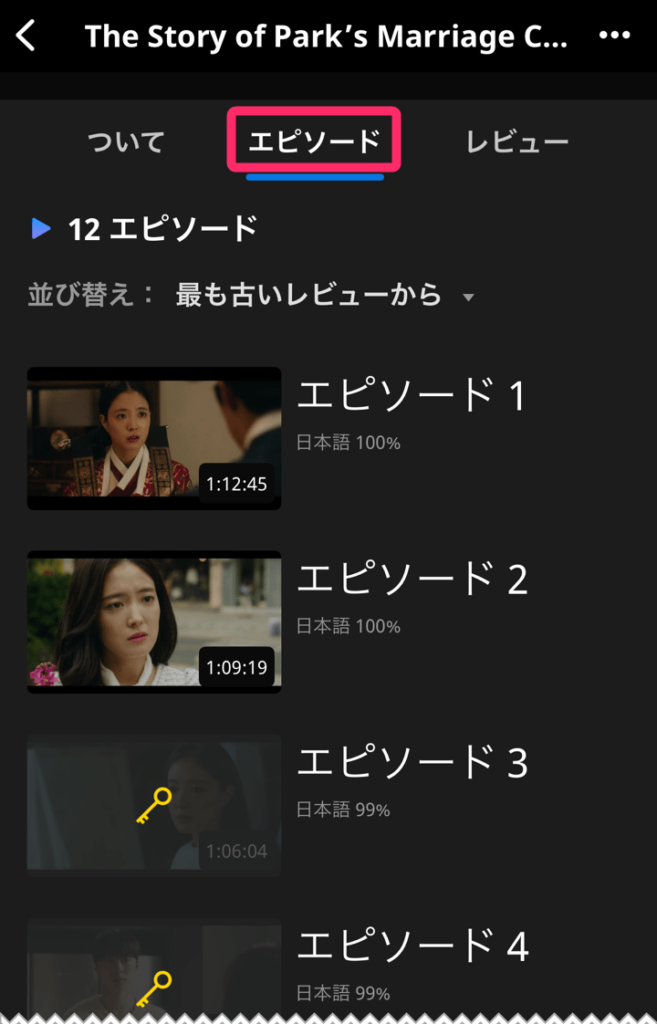 「楽天Viki」烈女ドラマ スタンダード加入前